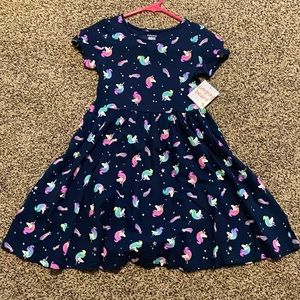 Girls dark blue unicorn dress by jumping bean